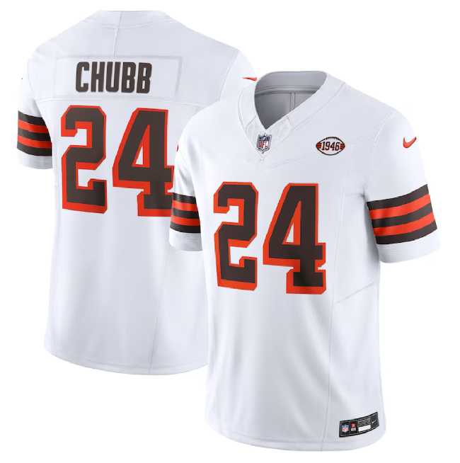 Men & Women & Youth Cleveland Browns #24 Nick Chubb White 2023 F.U.S.E. 1946 Collection Vapor Untouchable Limited Stitched Jersey,We sell and wholesale Men & Women & Youth Cleveland Browns #24 Nick Chubb White 2023 F.U.S.E. 1946 Collection Vapor Untouchable Limited Stitched Jersey on line form chian!